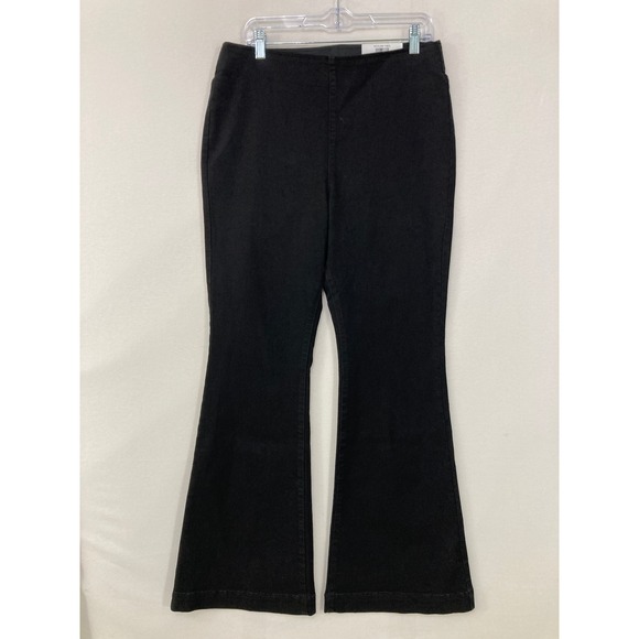 I.N.C. International Concepts Pants - New INC Pull-On Flare Pants size 14 Deep Black High Rise Stretch Trousers Preppy